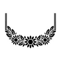 Floral Frame, Stylized Botanical Border, Minimalist vector