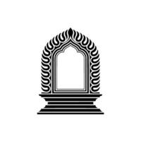 Intricate Archway, Minimalist, Serene Reflection vector