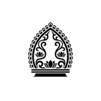 Intricate Lotus Crest Elegant Indian Element vector