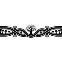 Winding Branch Border, Mythical Elements, Decorative Frame vector