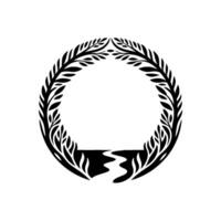 Emblem of Achievement Laurel Wreath with Fragmented Silhouette vector