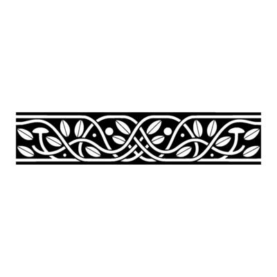 Elegant Celtic Border, Stylized Leaf Pattern