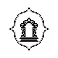 Intricate Archway, Islamic Ornamentation, Minimalist, Emblem vector