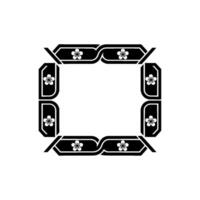 Elegant Japanese Blossom Frame, Minimalist, Geometric vector