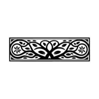 Intricate Black Floral Border, Elegant Decorative Element, Art deco vector