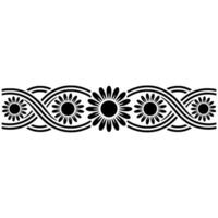 Stylized Floral Border, Vintage Element, Pattern - Decorative vector