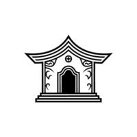 Minimalist Japanese Pavilion - Serene Gateway vector