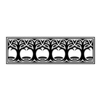 Stylized Tree Border, Geometric, Minimalist Motif vector