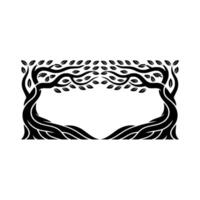 Stylized Tree Frame, Organic Growth, Minimalist vector