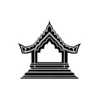 Intricate Temple Silhouette, Minimalist vector