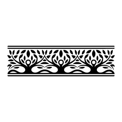 Stylized Tree Border, Elegant Botanical - Foliage