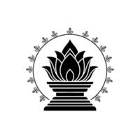 Sacred Bloom Emblem, Minimalist Spiritual vector