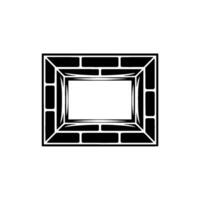 Geometric Brick Frame, Minimalist Portal vector