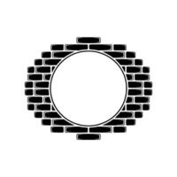 Geometric Brick Circle, Minimalist, Monochrome vector