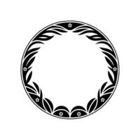 Stylized Circular Ornament, Japanese-Inspired Border vector