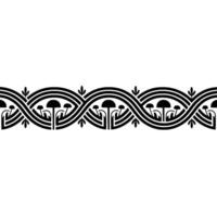 Intricate Celtic Border, Stylized Mushroom Motif vector