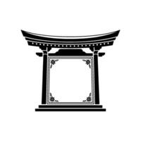 Minimalist Japanese Torii Gateway Illustration vector