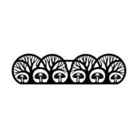 Geometric Mushroom Grove Emblem, Mystical Forest Border vector