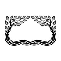 Elegant Branch Frame, Celtic Knot Border, Natural Growth vector