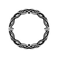 Tribal Circle Frame, Intricate Black, Minimalist Background vector