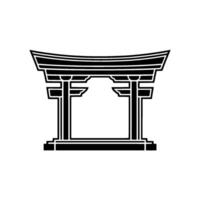 Geometric Torii Gate, Minimalist Silhouette, Japanese vector