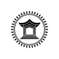 Minimalist Temple Emblem, Serene Symbol of Tradition vector