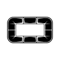 Minimalist Brick Outline, Modern Geometric Frame vector