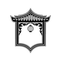Asian Lantern Emblem, Traditional, Minimalist vector