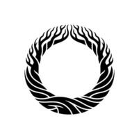 Dynamic Flame Circle, Tribal, Abstract Energy vector
