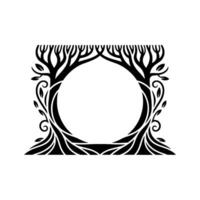 Ornamental Tree Frame, Vintage Botanical vector