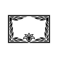 Elegant Black Frame with Floral Motif Vintage vector