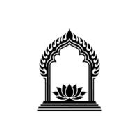 Intricate Archway, Lotus Symbol - Minimalist Emblem vector