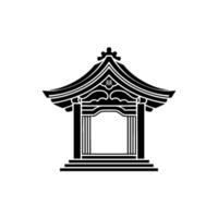 Minimalist Japanese Pagoda Emblem, Serene Gateway vector