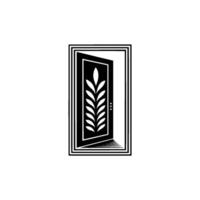 Minimalist Doorway, Grain Motif, Invitation to Beginnings vector