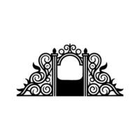 Ornate Black Archway, Ethereal Transition, Decorative Portal vector