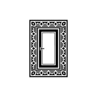 Geometric Doorway, Intricate Border, Minimalist vector