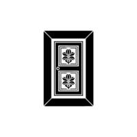 Geometric Doorway, Floral Emblem, Minimalist vector
