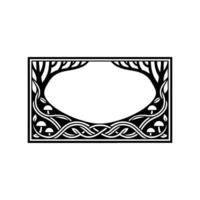 Ornate Botanical Frame, Mystical Woodland vector