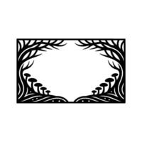 Stylized Forest Frame, Intricate Black Cutout vector