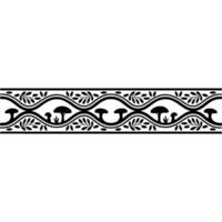 Stylized Mushroom Leaf Border, Vintage Decorative Element vector