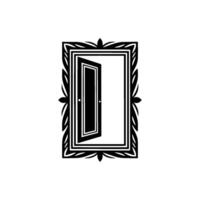 Geometric Portal, Black White, Mysterious Passage vector