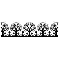 Enchanted Forest Border, Stylized Tree Mushroom Illustration vector