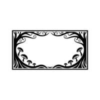 Art Nouveau Mushroom Frame, Elegant Botanical Border, Swirls vector