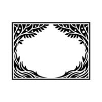 Art Deco Botanical Frame, Elegant Border - Decorative vector
