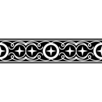 Intricate Black and White Border Ornament, Medieval Style, Pattern vector