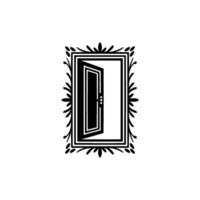 Elegant Portal A Black and White Threshold to Mystery vector