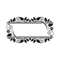 Elegant Botanical Frame, Vintage, Decorative Border, Scroll vector