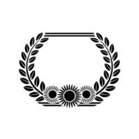 Elegant Laurel Wreath Emblem, Minimalist, Geometric vector