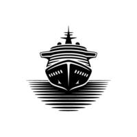 Nautical Silhouette Cruise Ship Emblem, Minimalist vector