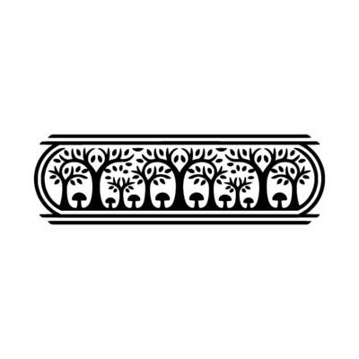 Elegant Botanical Border, Vintage - Tree